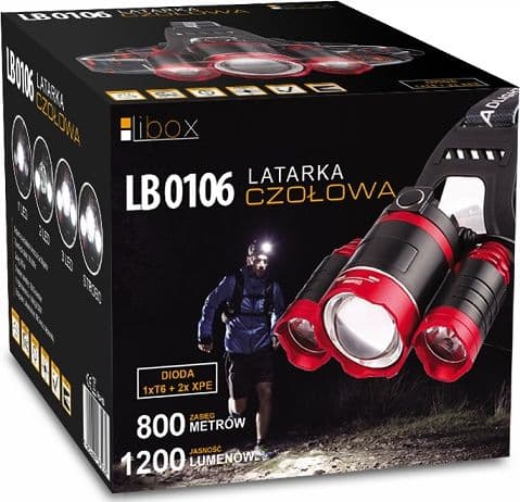 Dritë koke Libox LB0106, LED, me sensor lëvizjeje, e zezë