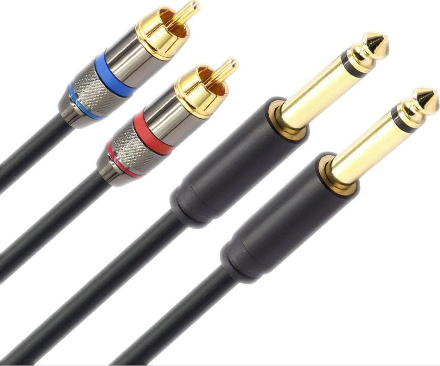Kabllo Mozos Jack 6.3mm - RCA (Cinch) x 2 3m (MCABLE-2JT2R)