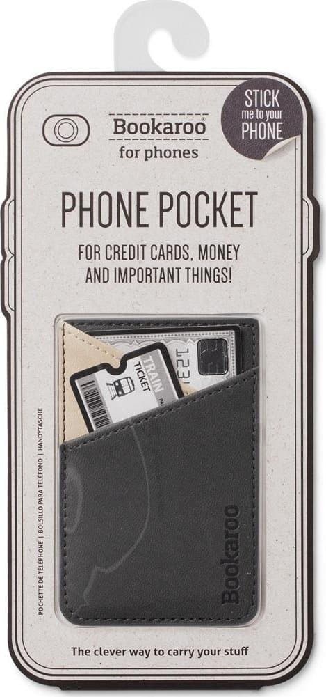 Portofol telefoni IF Bookaroo Phone Pocket, me 2 xhepa, ngjitës, grafit