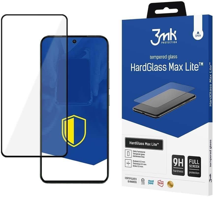 Xham mbrojtës 3mk HardGlass Max Lite për Redmi Note 15 Pro+, 9H, full screen, i zi
