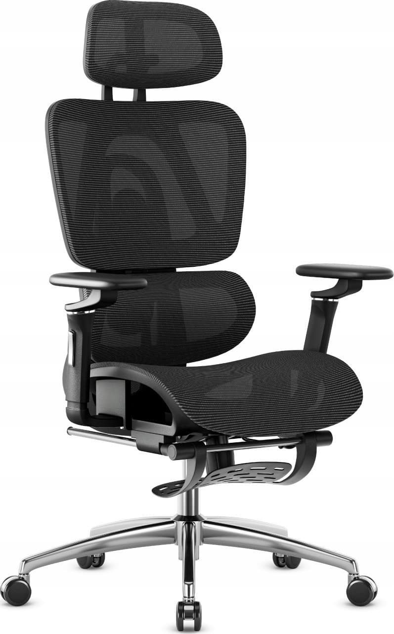Karrige zyre ergonomike Mark Adler Expert 7.9, me mbështetëse këmbësh, e zezë