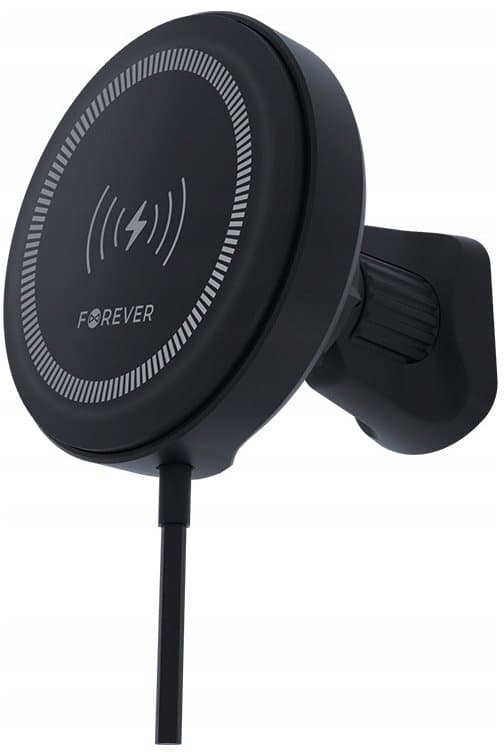 Mbajtës veture Forever MACH-300, magnetik, karikim wireless, i zi