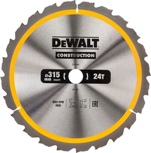 Sharrë rrethore Dewalt, 315x30mm x 24 dhëmbë