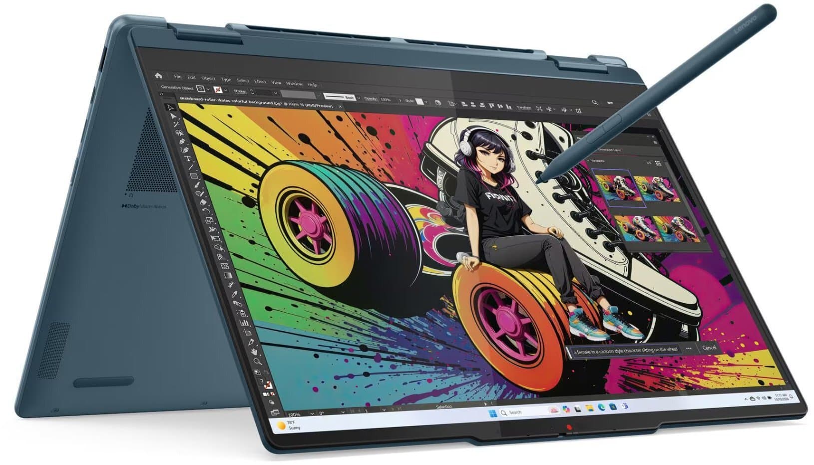 Laptop Lenovo Yoga 7 2-in-1 14AKP10, 14", Ryzen AI 5 340, 16GB, 512GB, i kaltër