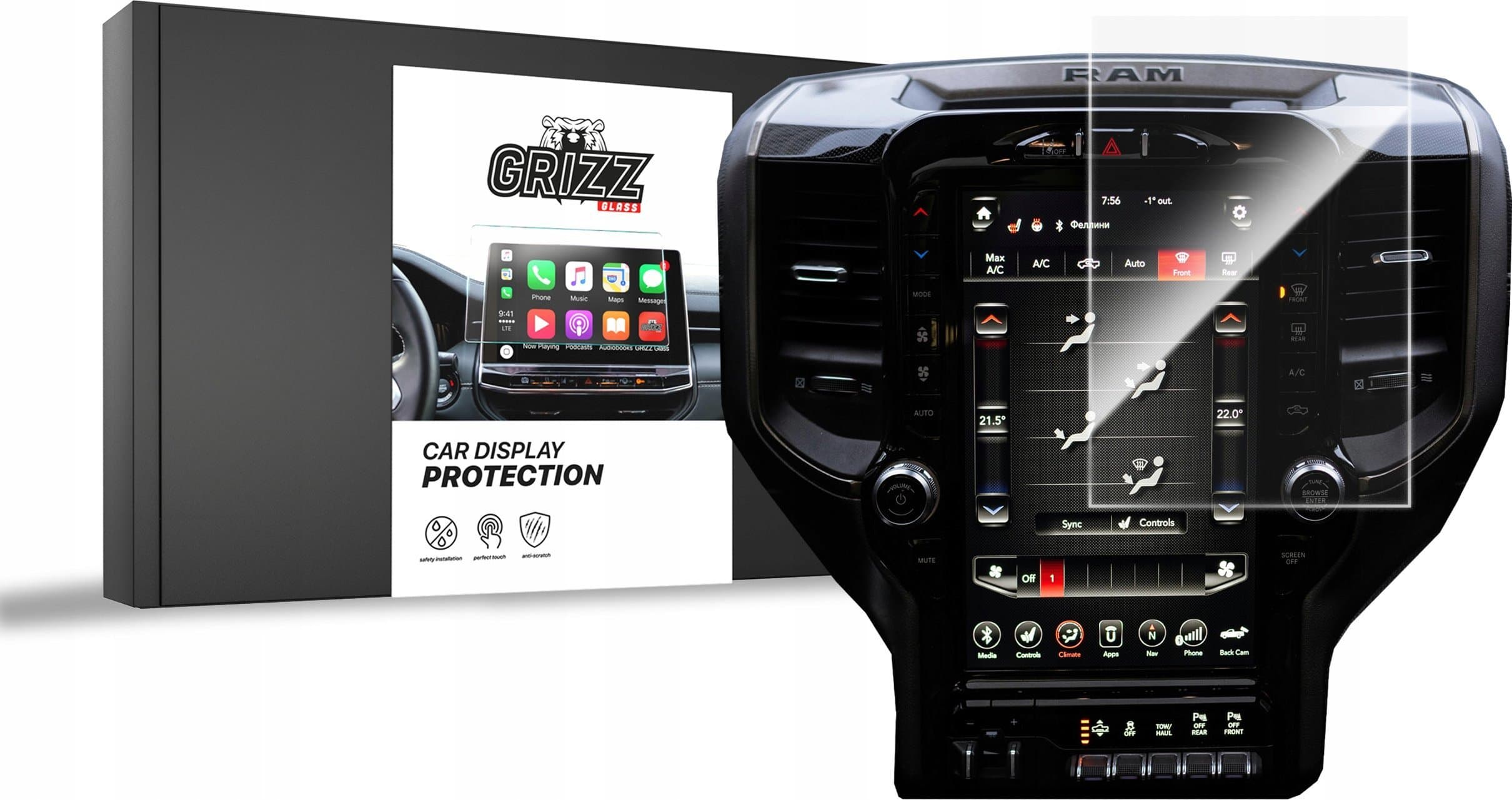 Mbrojtëse ekrani GRIZZ Ceramic Film për Dodge Ram 1500 DT, 12", transparente