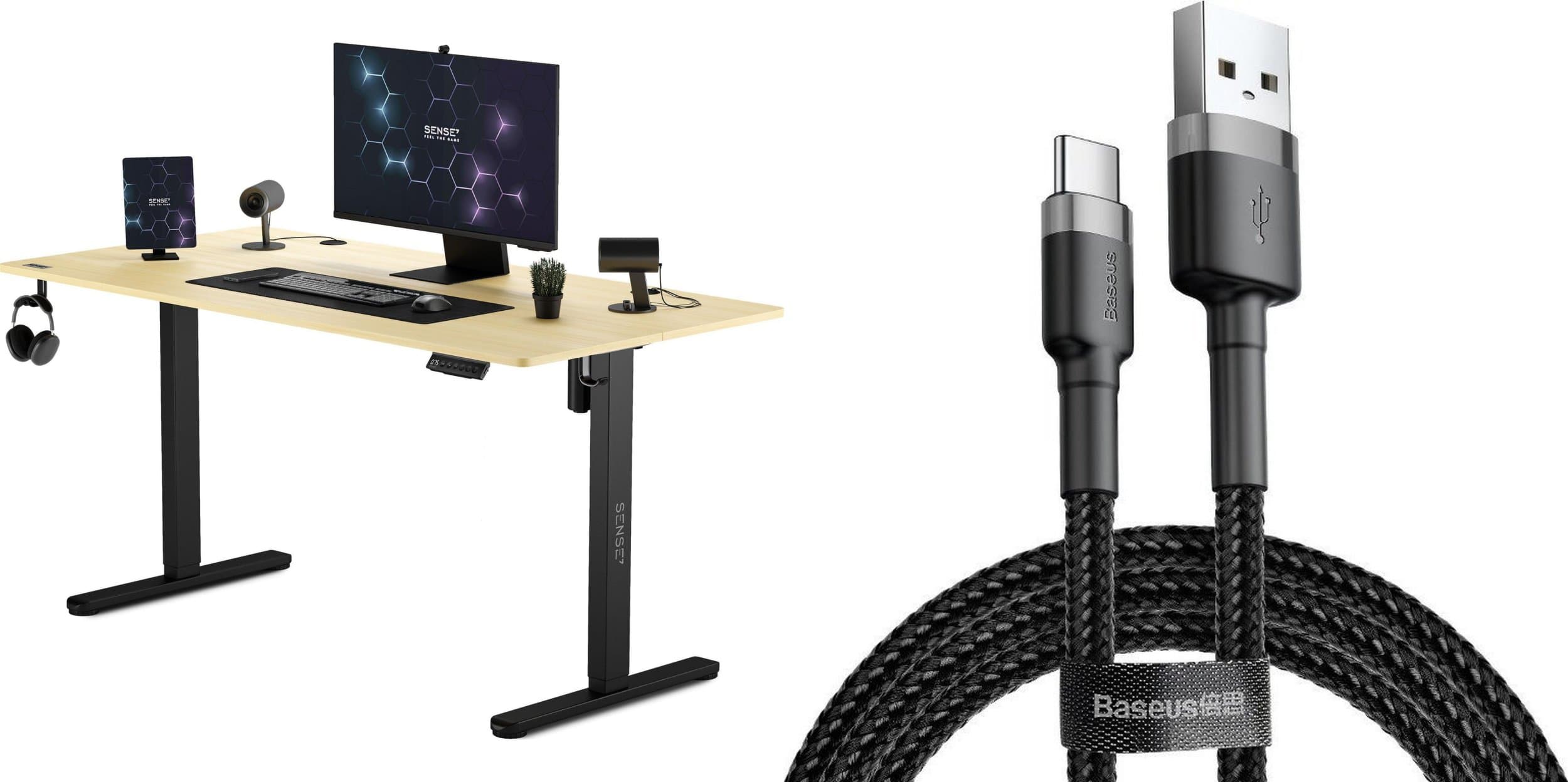 Tavolinë elektrike SENSE7 Nojo Pine, 140x70 cm, lartësi e rregullueshme, dru pishe e zezë