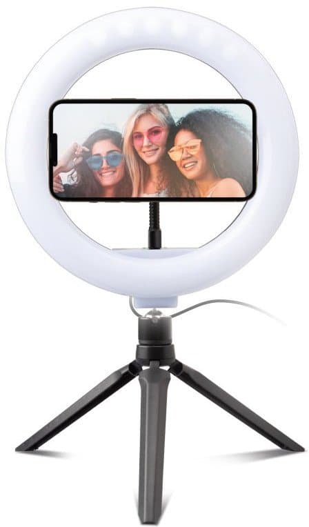 Unazë ndriçimi me tripod SBS LED Ring, 20 cm, e bardhë