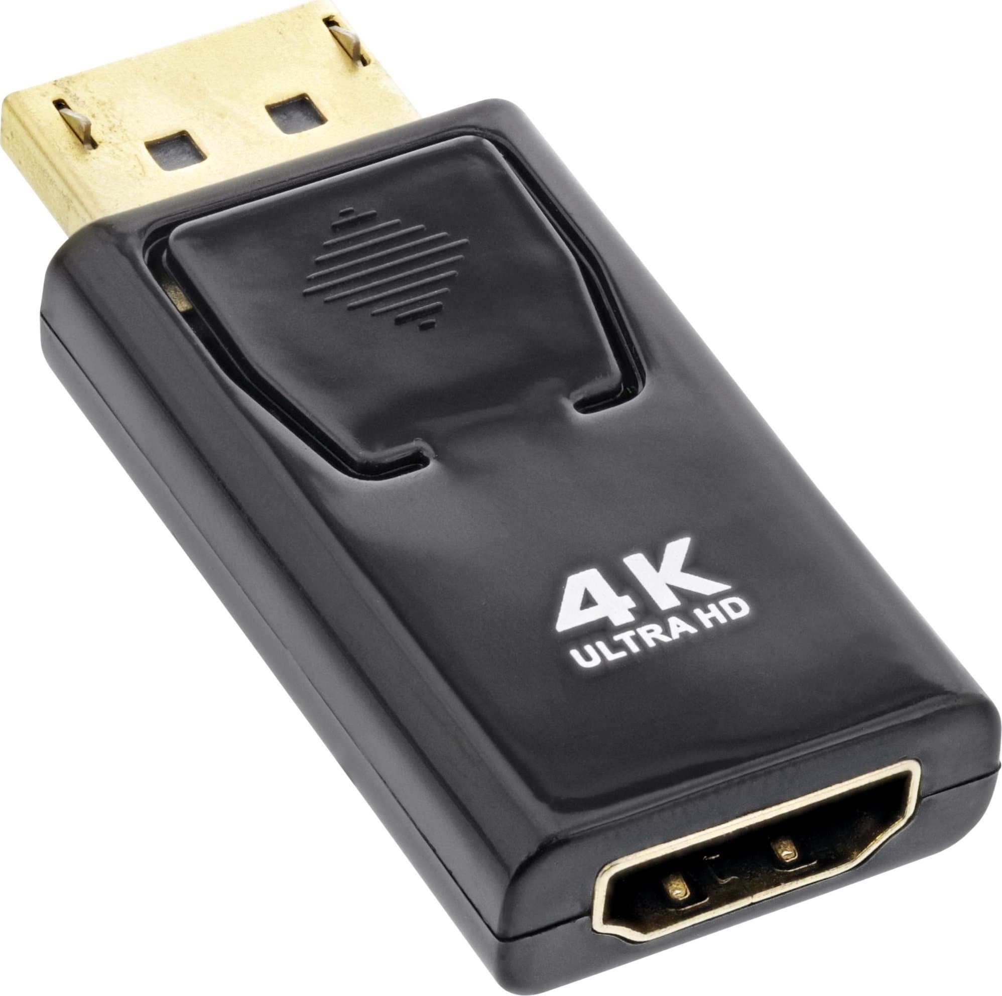 Adapter DisplayPort në HDMI InLine, 4K 60Hz, me audio, i zi