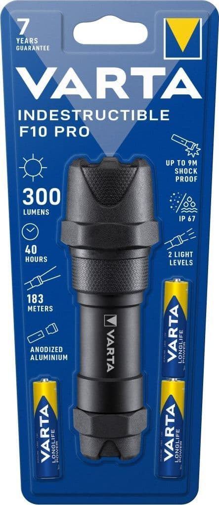 Elektrik dore Varta Led Aluminum 300 lm, i zi