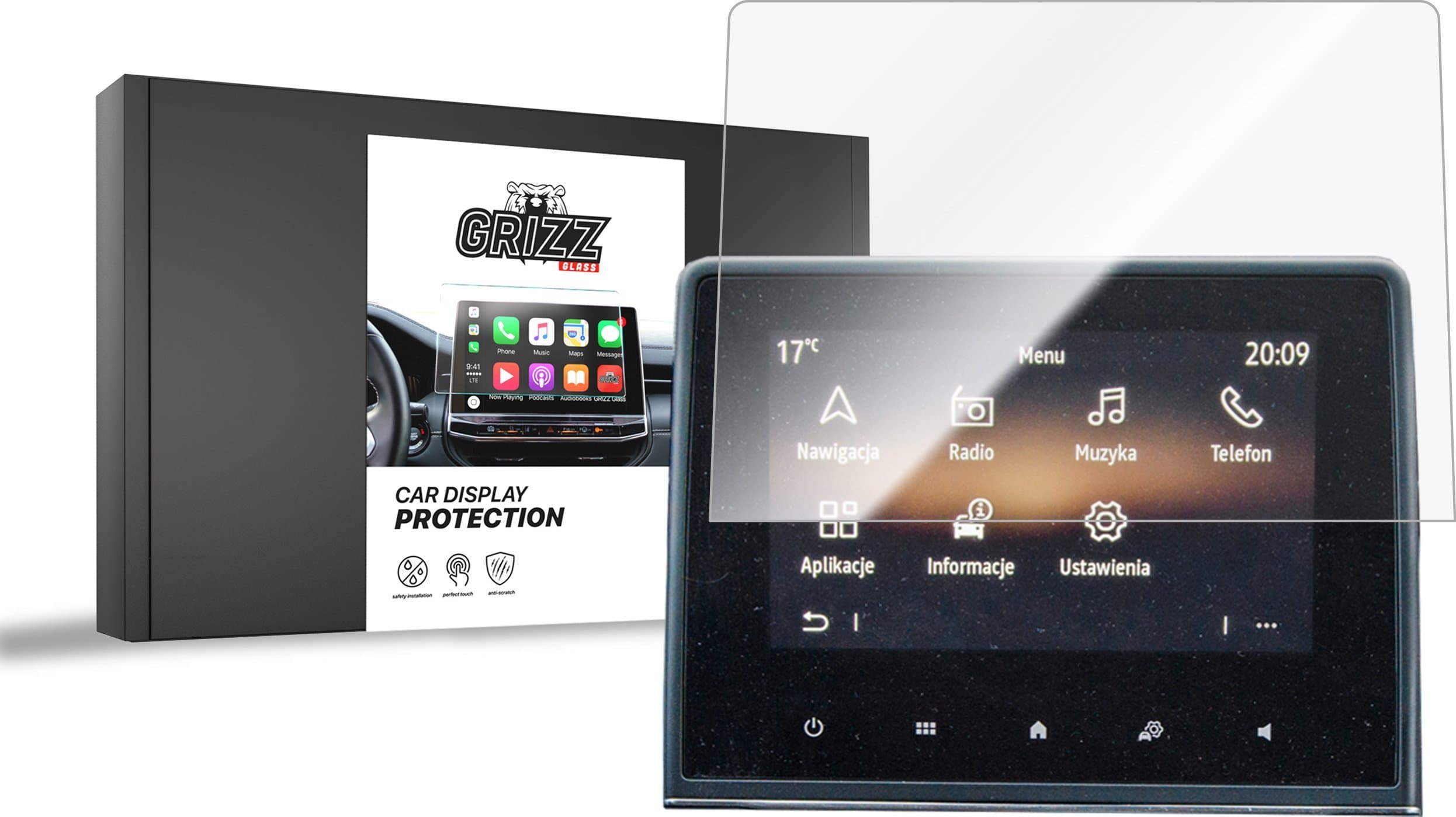 Folie mbrojtëse GRIZZ Ceramic Film për Renault Arkana 7", 2020-2025, transparente