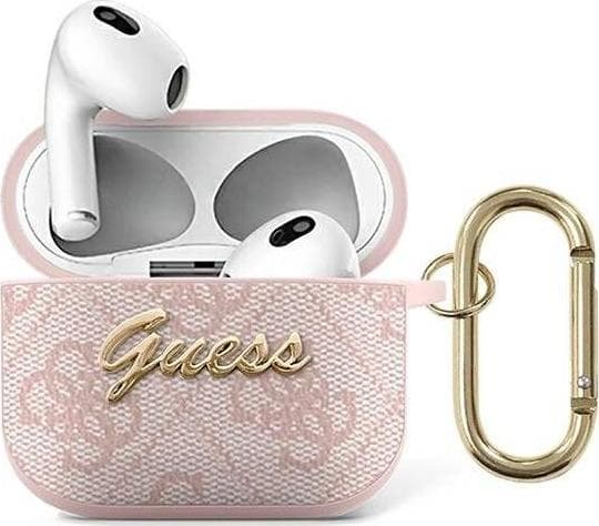 Mbrojtëse Guess Script Metal Collection për AirPods 3 GUA34GSMP, rozë