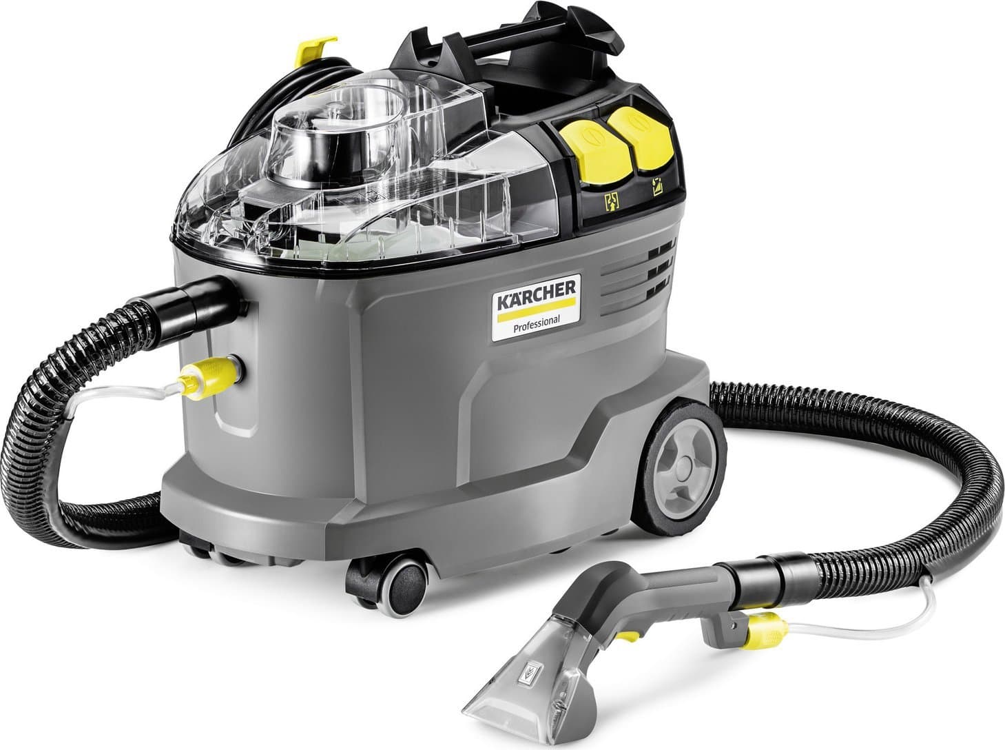 Pastrues industrial me larje Karcher Puzzi 8/1, për tepihë dhe tapiceri, i verdhë