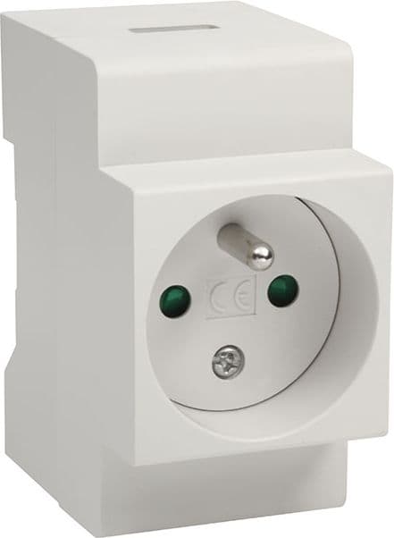 Prizë Kanlux w/u 16A 250V për shina DIN KMFS-16A, e bardhë