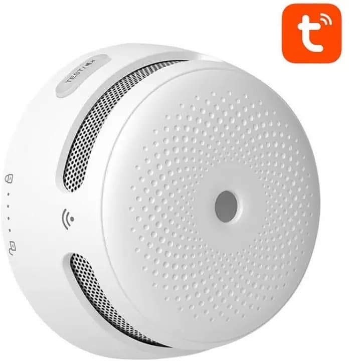 Detektor tymi për cigare Tuya, Wi‑Fi, smart, i bardhë