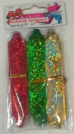 Fjongo dekorative Penword Pull Bows, 9 cm, set 3 copë, shumëngjyrëshe