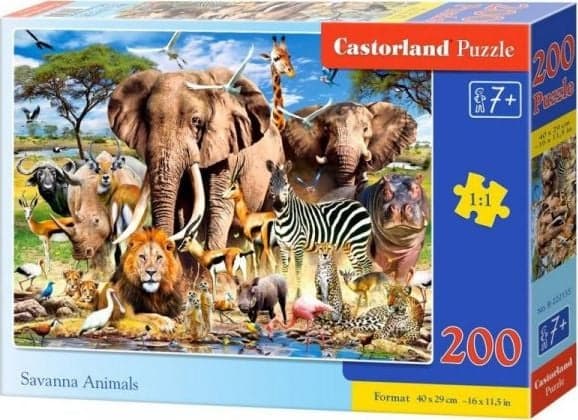 Puzzle Castorland Savanna Animals, 200 pjesë, shumëngjyrësh