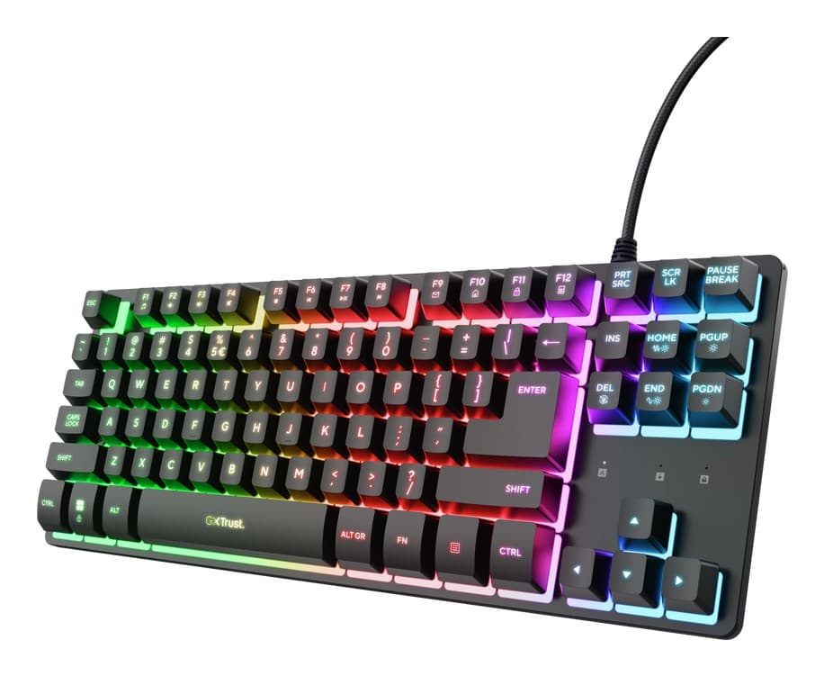 Tastierë Trust GXT833 Thado TKL, USB, për gaming, e zezë