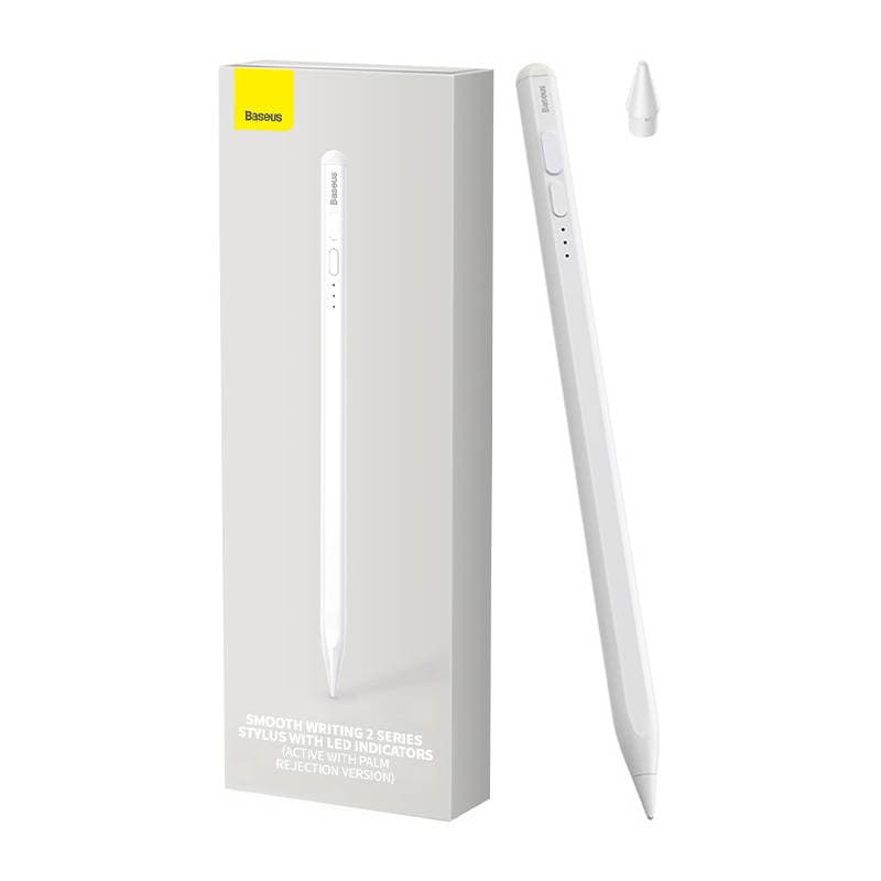 Laps dixhital Baseus Stylus Active, për iPad, tregues baterie, i bardhë