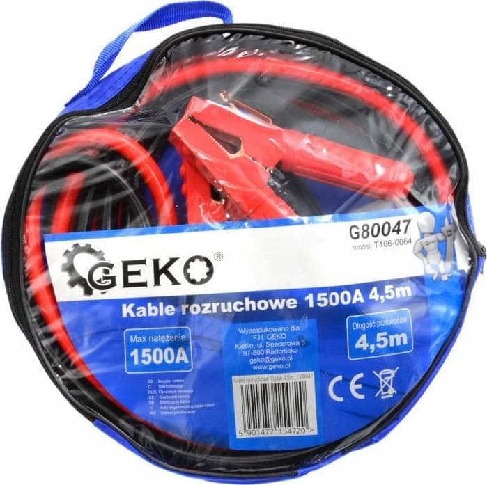 Kabllo startuese GEKO, 1500A, 4.5m, shumëngjyrëshe