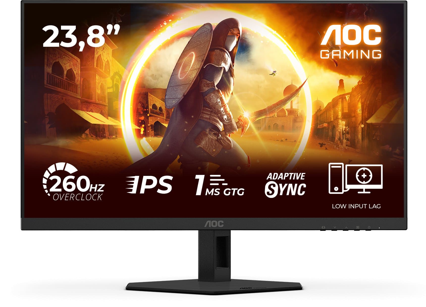 Monitor gaming AOC G4 24G4ZRE, 23.8", Full HD, 260Hz, i zi me të kuqe