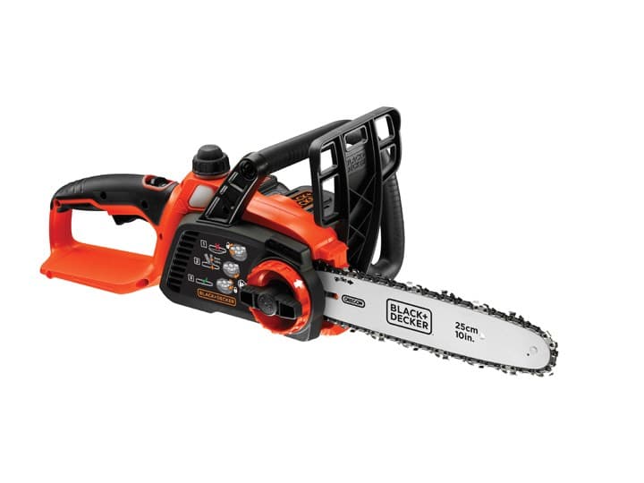 Sharrë zinxhiri pa kabllo Black&Decker GKC1825L20, 18V, shufër 25cm, portokalli
