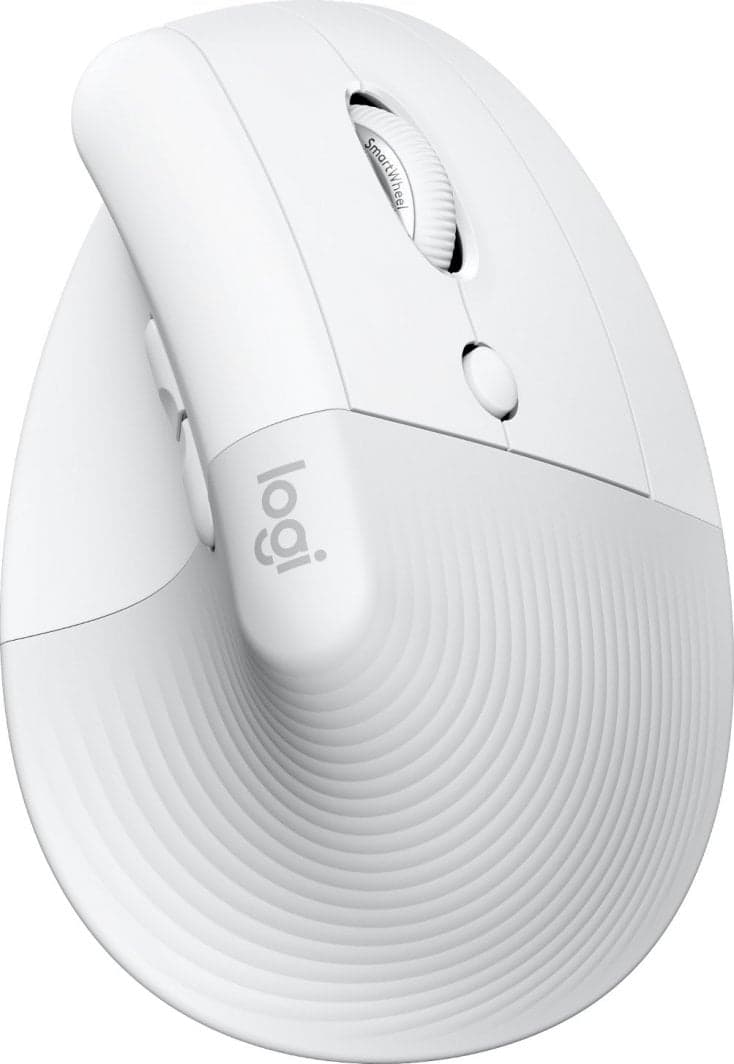 Maus Logitech Lift, wireless, Bluetooth, USB, i bardhë