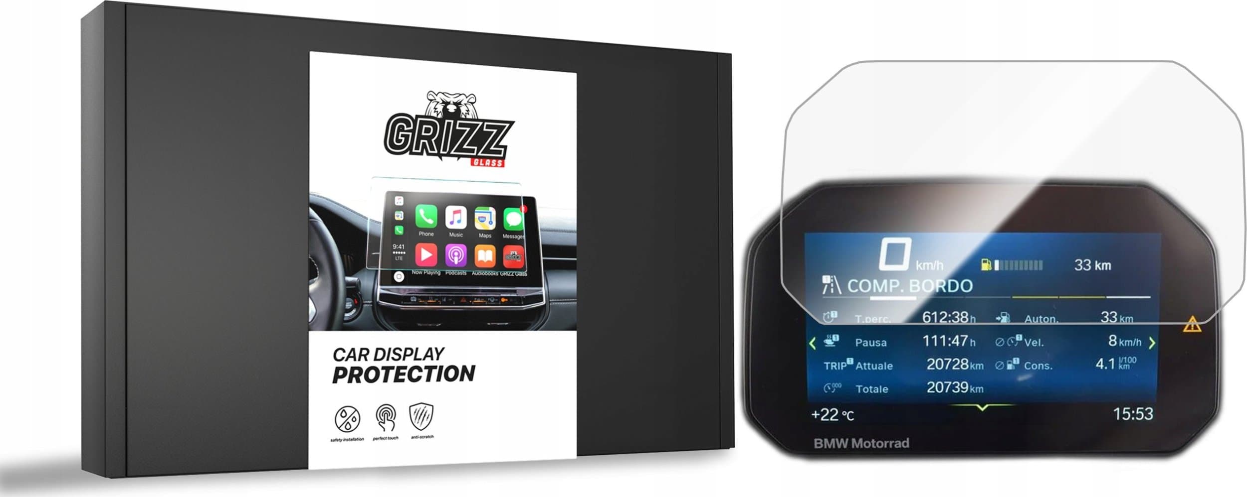 Mbrojtës ekrani GRIZZ Ceramic Film për BMW F 900 XR, 6.5" TFT, transparent