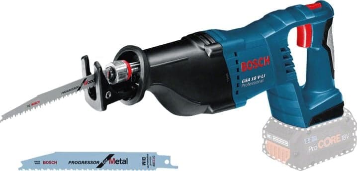Sharrë reciproke Bosch GSA 18 V-LI, me bateri 18V, pa furça, blu