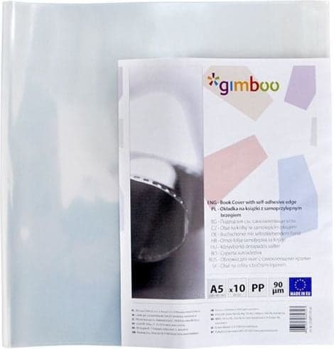 Mbulesë librash Gimboo A5, vetëngjitëse, set 10 copë, transparente