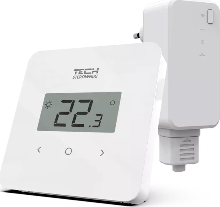 Termostat wireless Tech T 2.2, matje temperature dhe lagështie, i bardhë