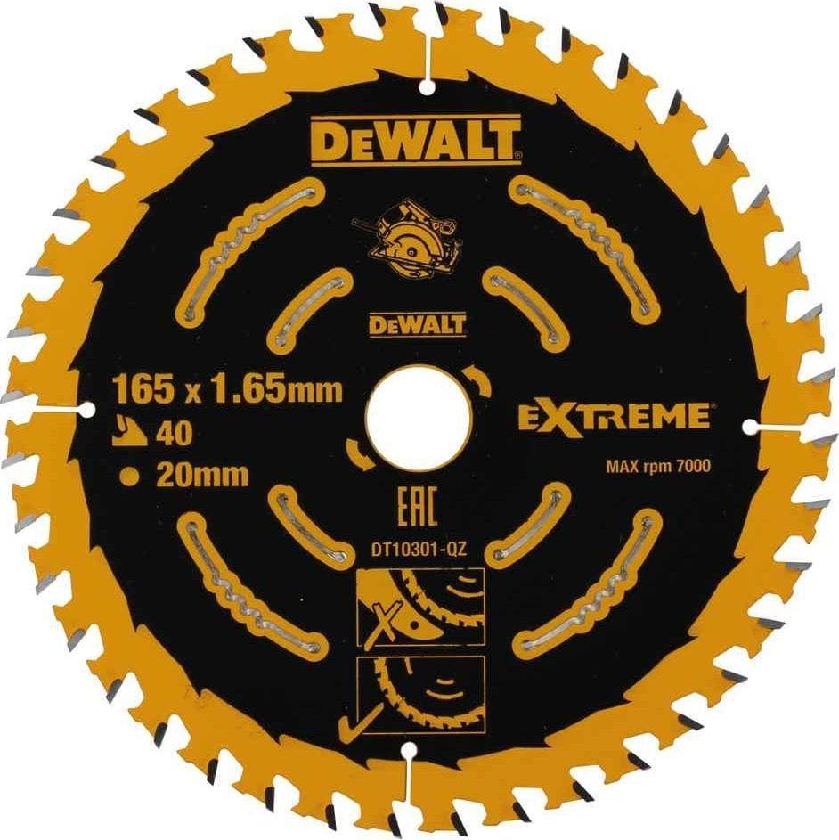 Teh sharre rrethore Dewalt, 165 x 20 mm