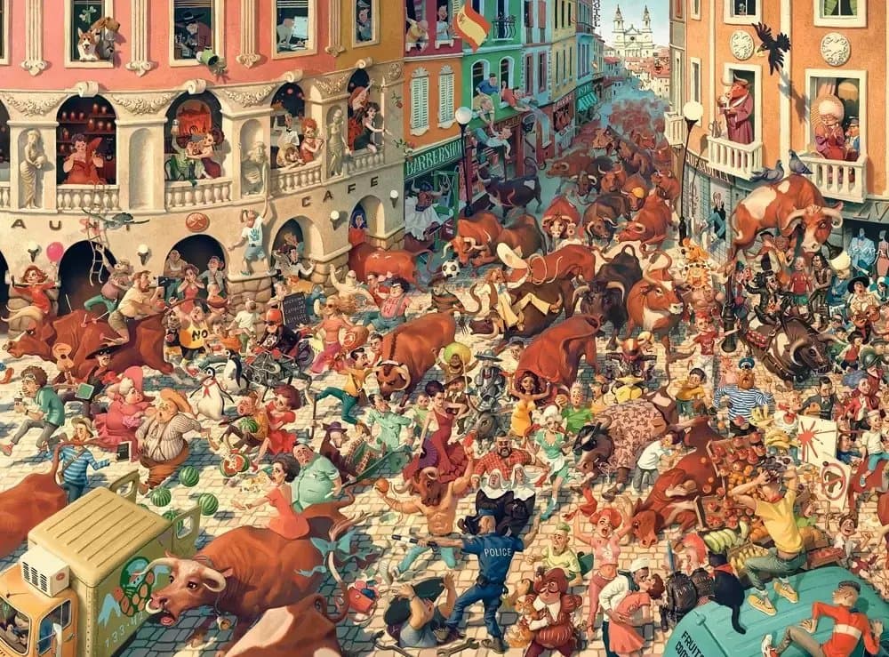 Puzzle Castorland Art Collection Bull Run in Pamplona, 3000 pjesë, për të rritur, shumëngjyrësh