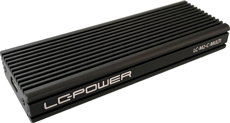 Kuti eksterne SSD LC-Power LC-M2-C-MULTI, M.2 NVMe SATA, USB-C 3.2 Gen 2, argjendtë