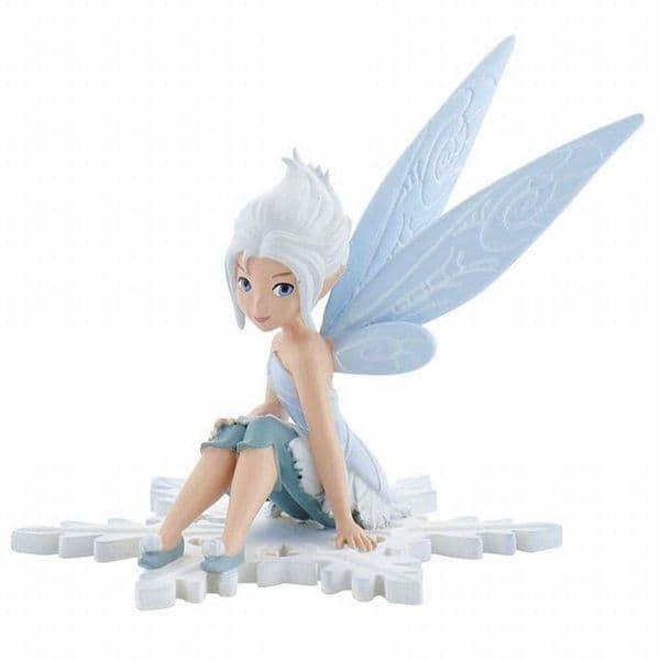Figurine Disney Tinkerbell Periwinkle Winterfairy, për torta, dekor festive, shumëngjyrëshe