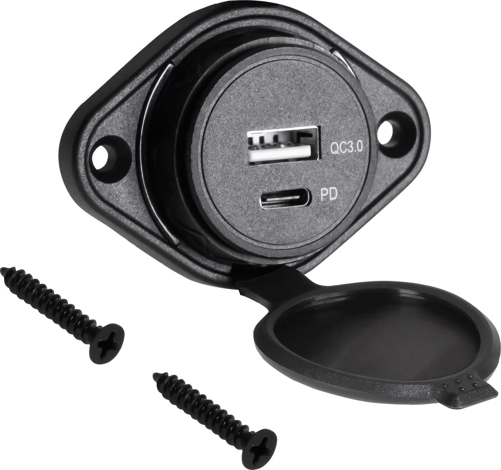 Karikues veture PEIYING PY-CHR0009, 2 porta USB, QC 3.0 dhe PD, 18W, i zi