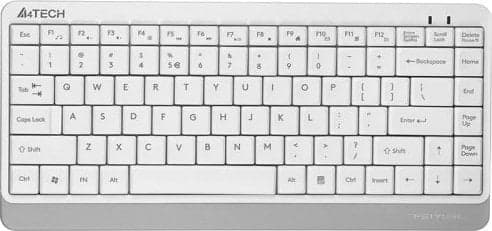 Tastierë A4Tech FK11, me kabllo, US INTL, e bardhë