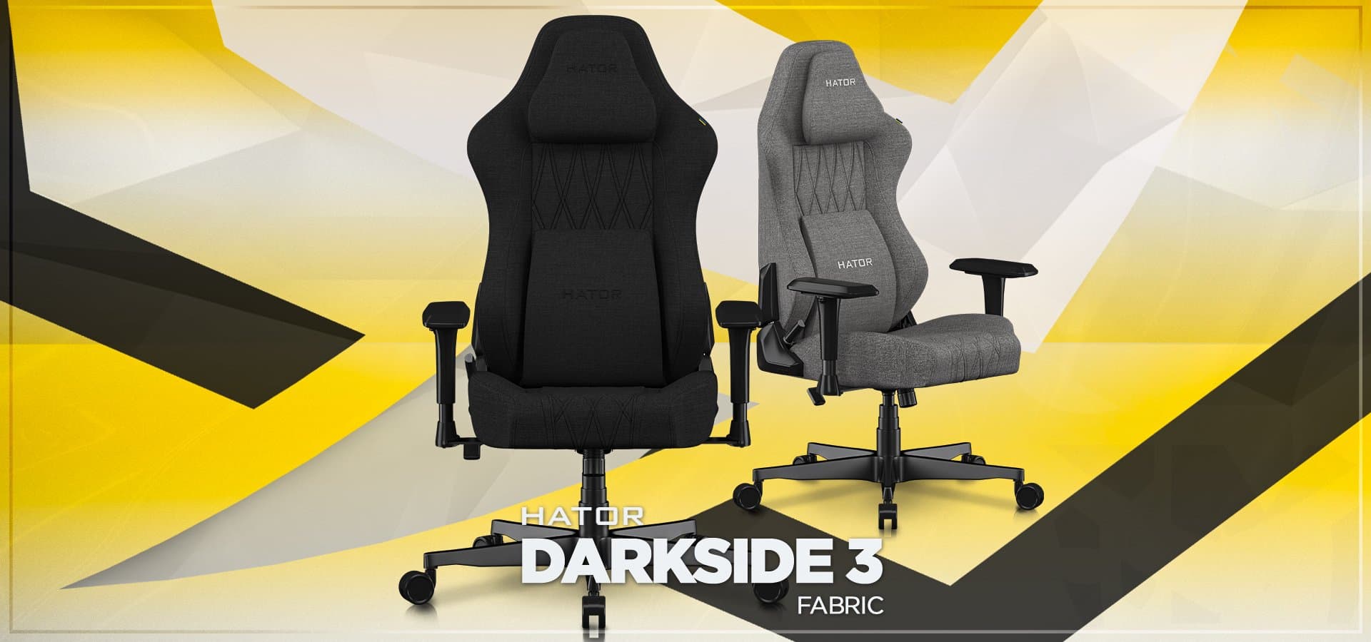 Karrige gaming Hator Darkside 3M Fabric, jastëk lumbal, mekanizëm rrotullues, e gri