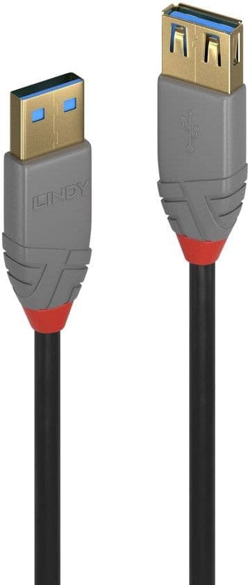 Kabllo Lindy USB-A - USB-A, 3m, e hirtë