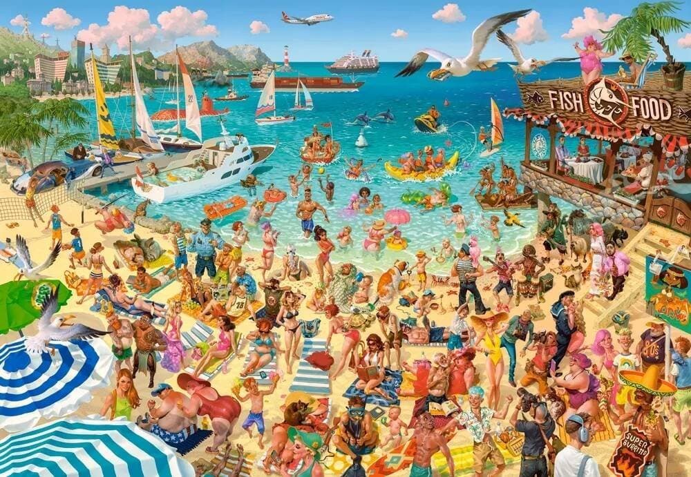 Puzzle Castorland Art Collection Fun by the Sea, 1000 pjesë, shumëngjyrësh